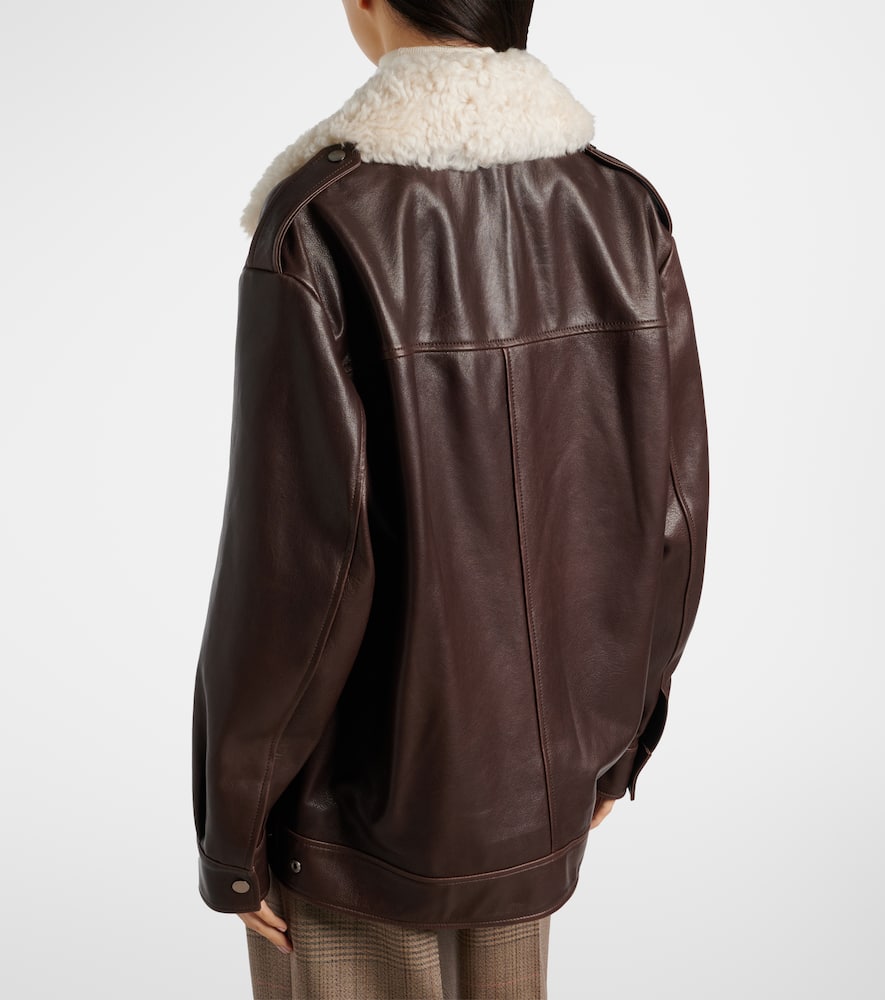 Drey shearling-trimmed leather jacket