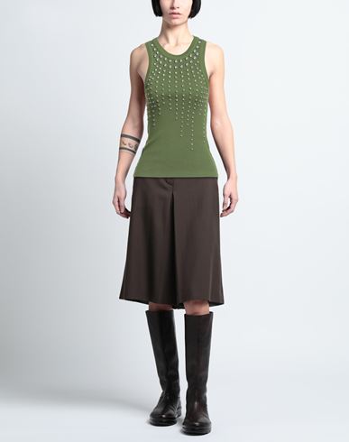 Des_phemmes Woman Tank top Military green Size 4 Cotton, Elastane, Glass, Metal, Polyester