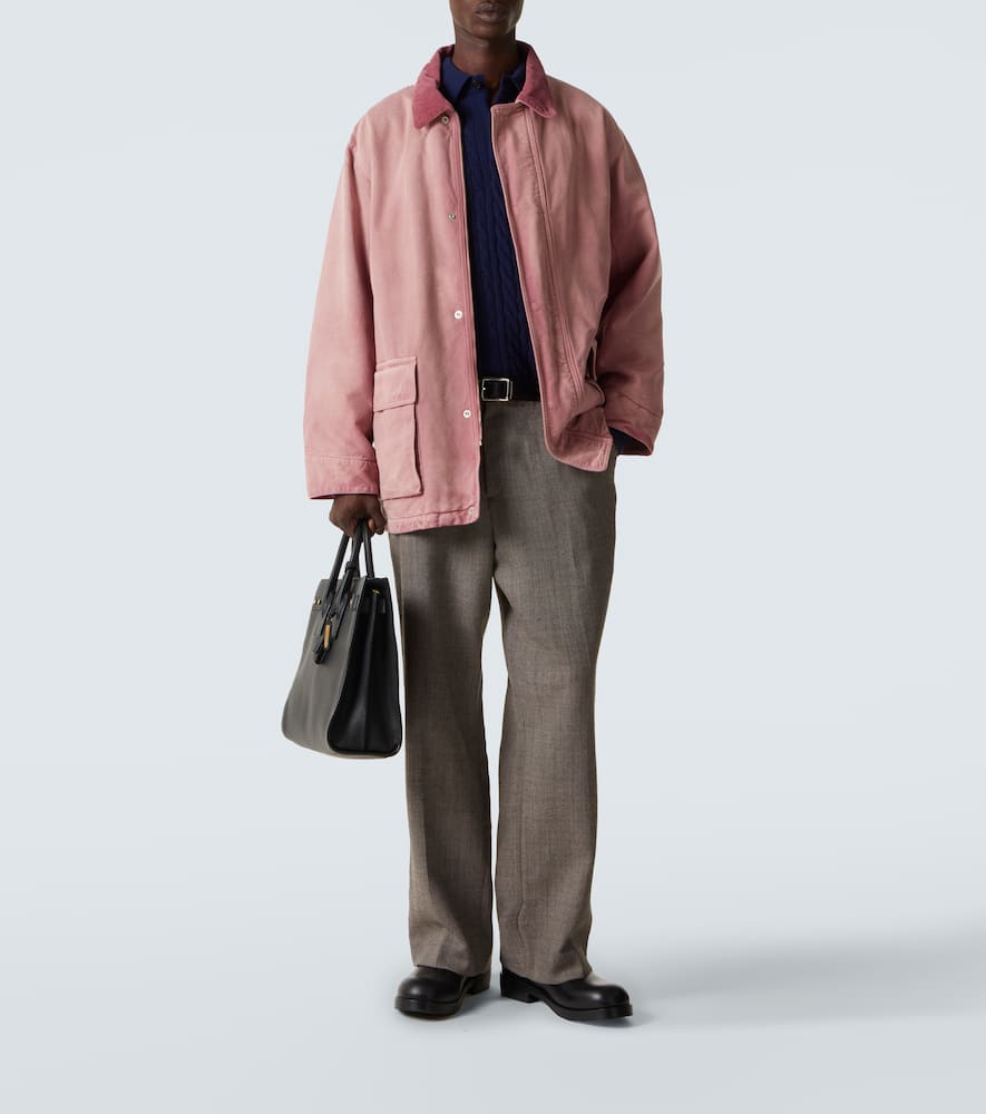 Cable-knit cashmere polo sweater