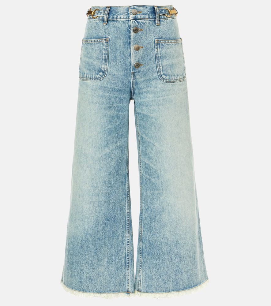 High-rise cropped flared jeans