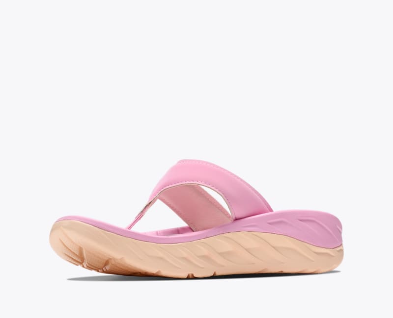 HOKA Women's ORA Recovery Flip-Flops in Bubble Gum/Tangerine Glow
