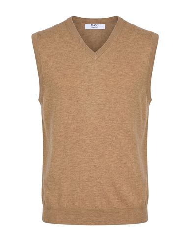 Man Sweater Camel Size 40 Merino Wool, Cashmere