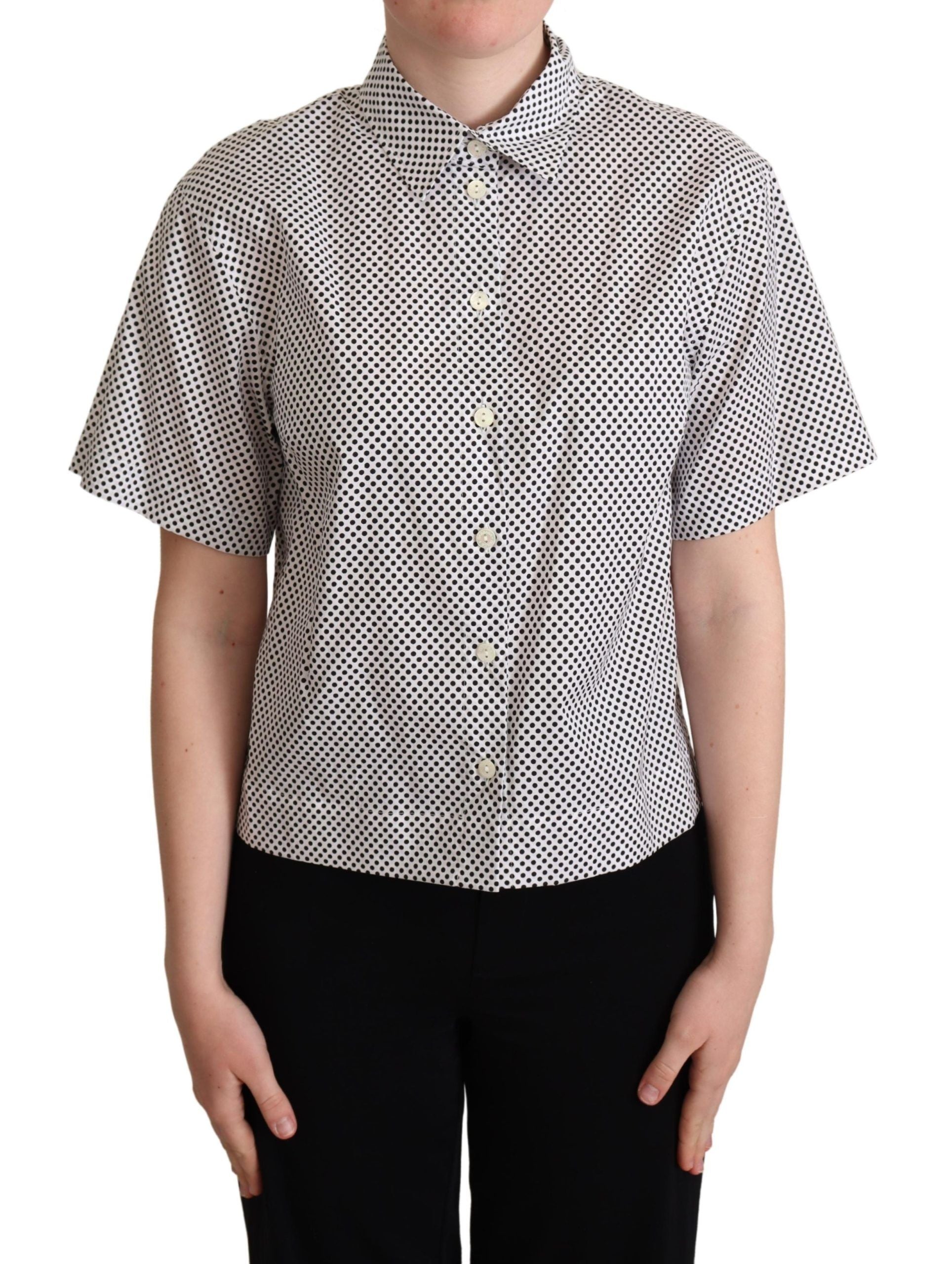Polka-Dot Cotton Shirt — White