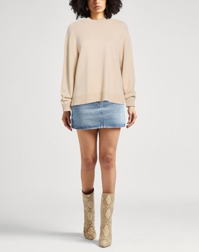 Woman Turtleneck Beige Size 6 Wool, Cashmere