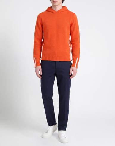 Man Sweater Orange Size L Wool, Polyamide
