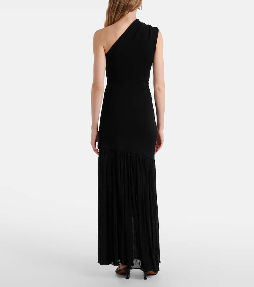 Cora one-shoulder crêpe chiffon maxi dress