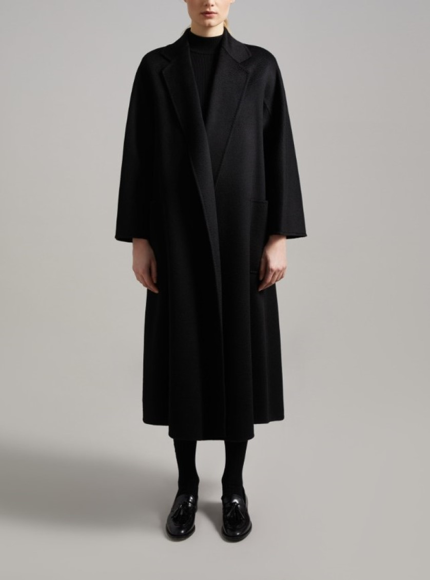 Black Ludmilla Cashmere Belted Coat