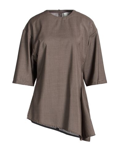 Woman Top Taupe Size 2 Virgin Wool