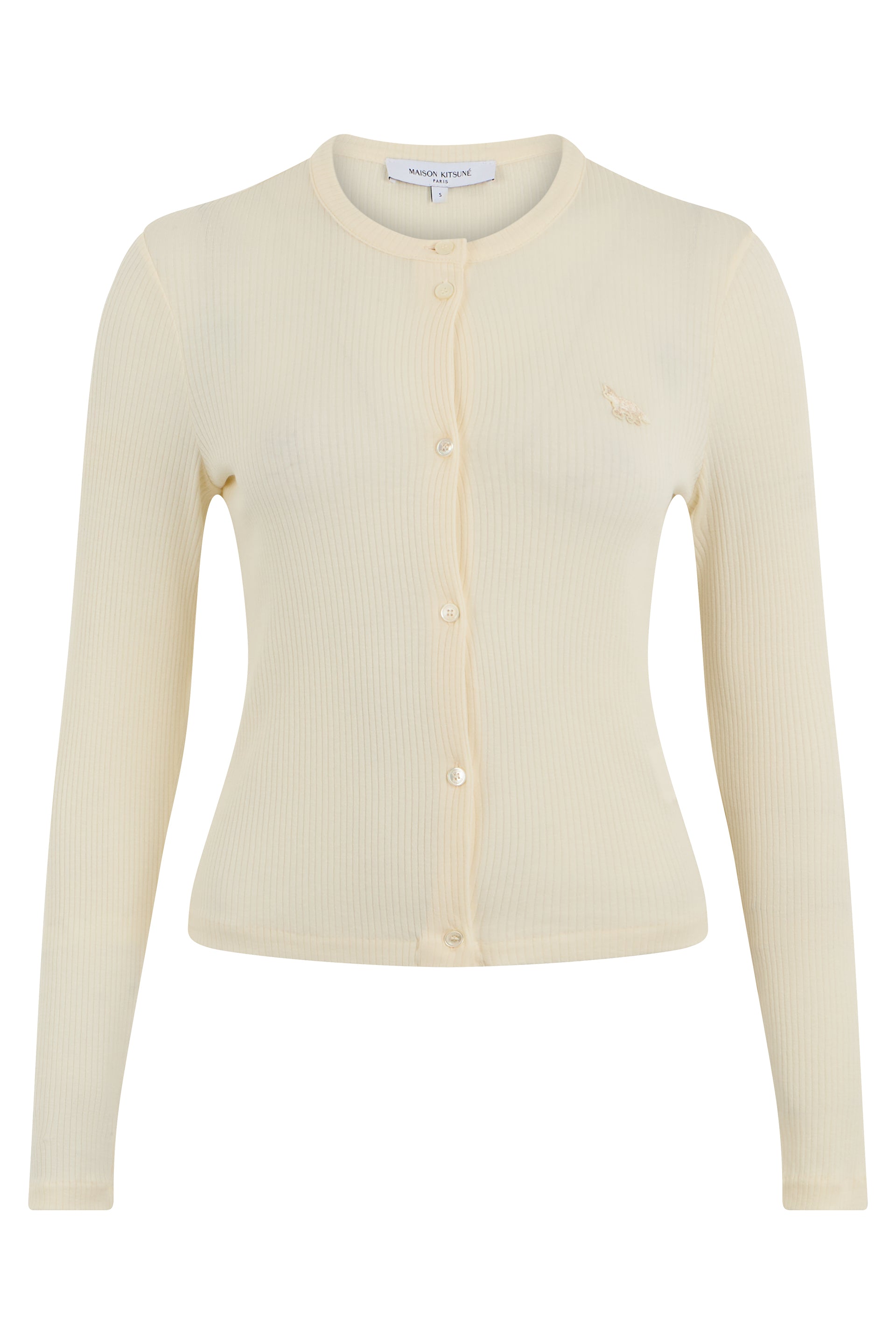 Maison Kitsuné Ribbed Crew Neck Cardigan - SS26 - Women's
