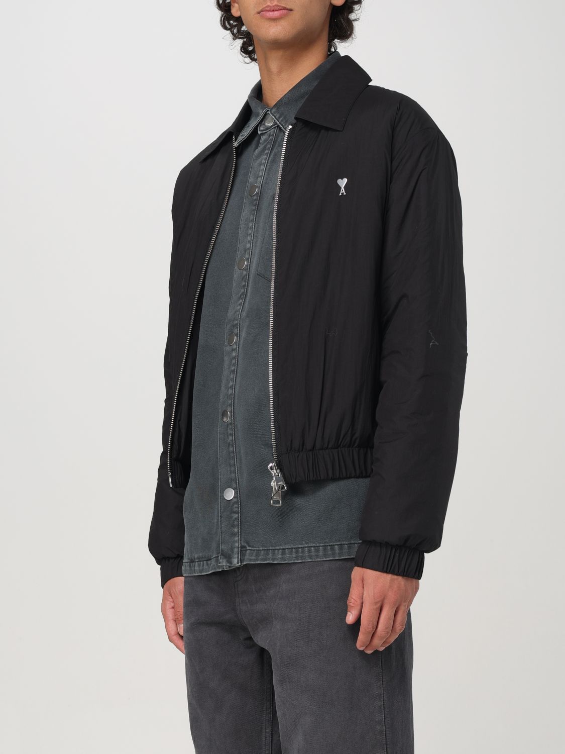 Crumpled Canvas Bomber Jacket