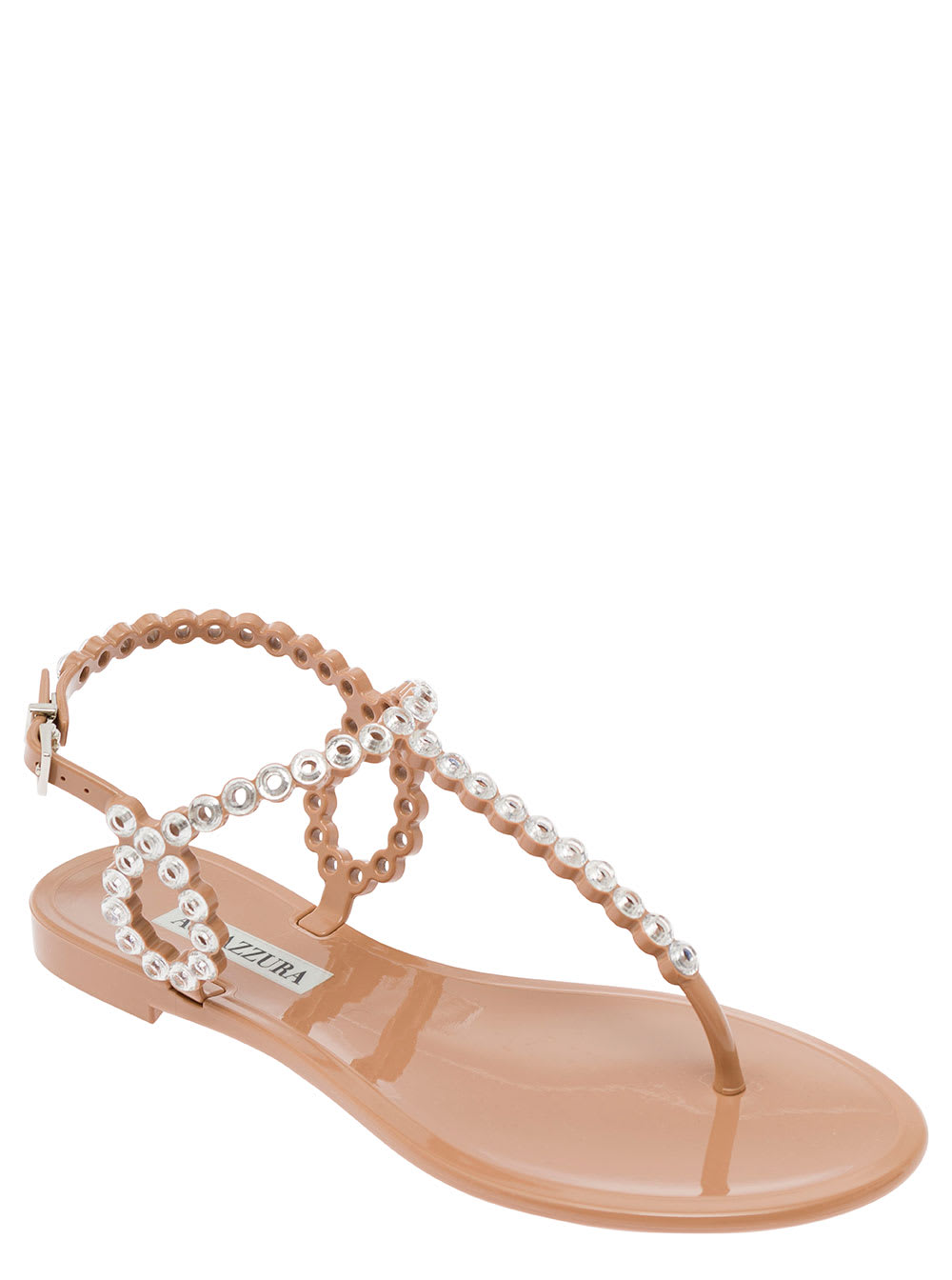 Almost Bare Crystal Jelly Sandal Flat