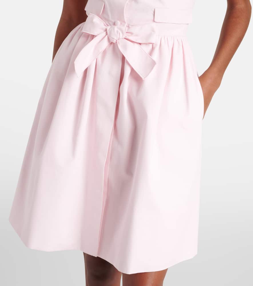 Floral-appliqué cotton minidress