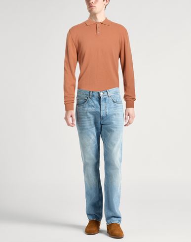Man Sweater Salmon pink Size L Wool, Cashmere