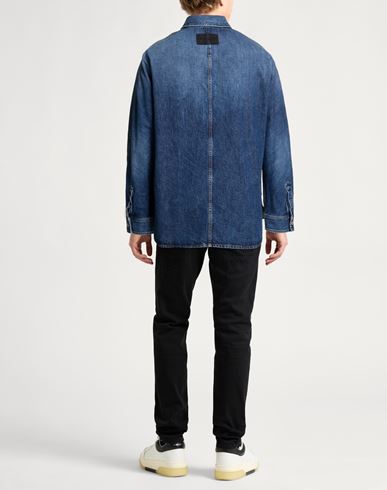 Man Denim outerwear Blue Size M Cotton