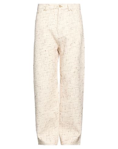 Drôle De Monsieur Man Pants Cream Size L Cotton, Polyester, Polyamide