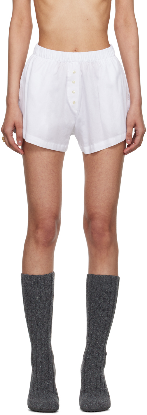 LESET White Yoko Boxer Shorts
