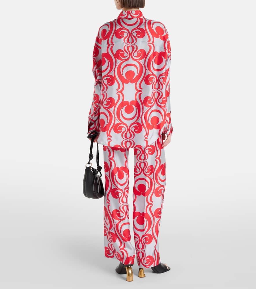 Printed silk twill shirt