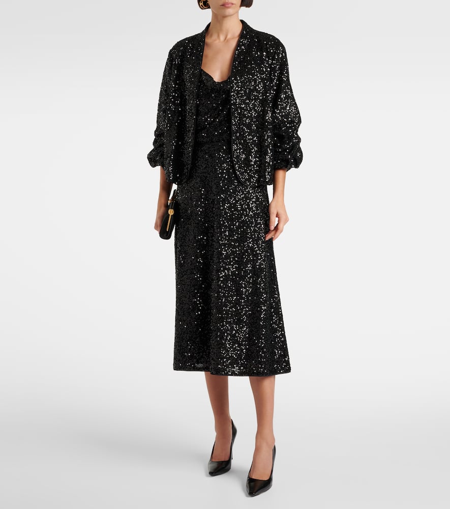 Araminta sequined high-rise midi skirt