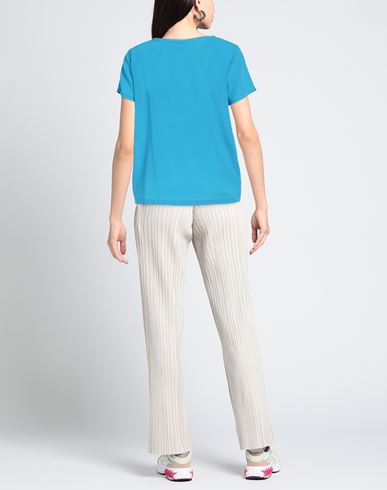 Woman Top Azure Size M Silk, Elastane