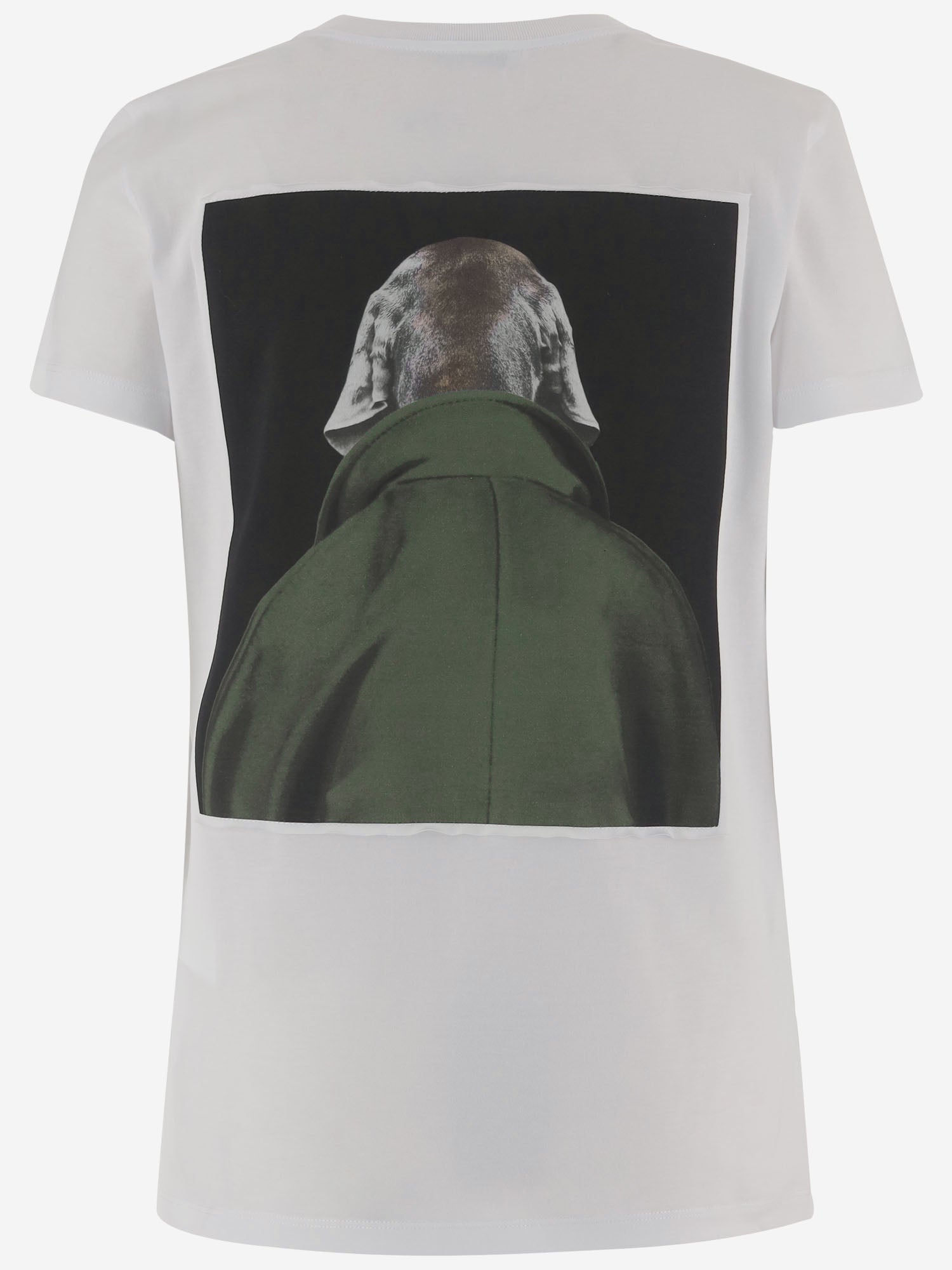 Photographic Print Cotton T-Shirt — White