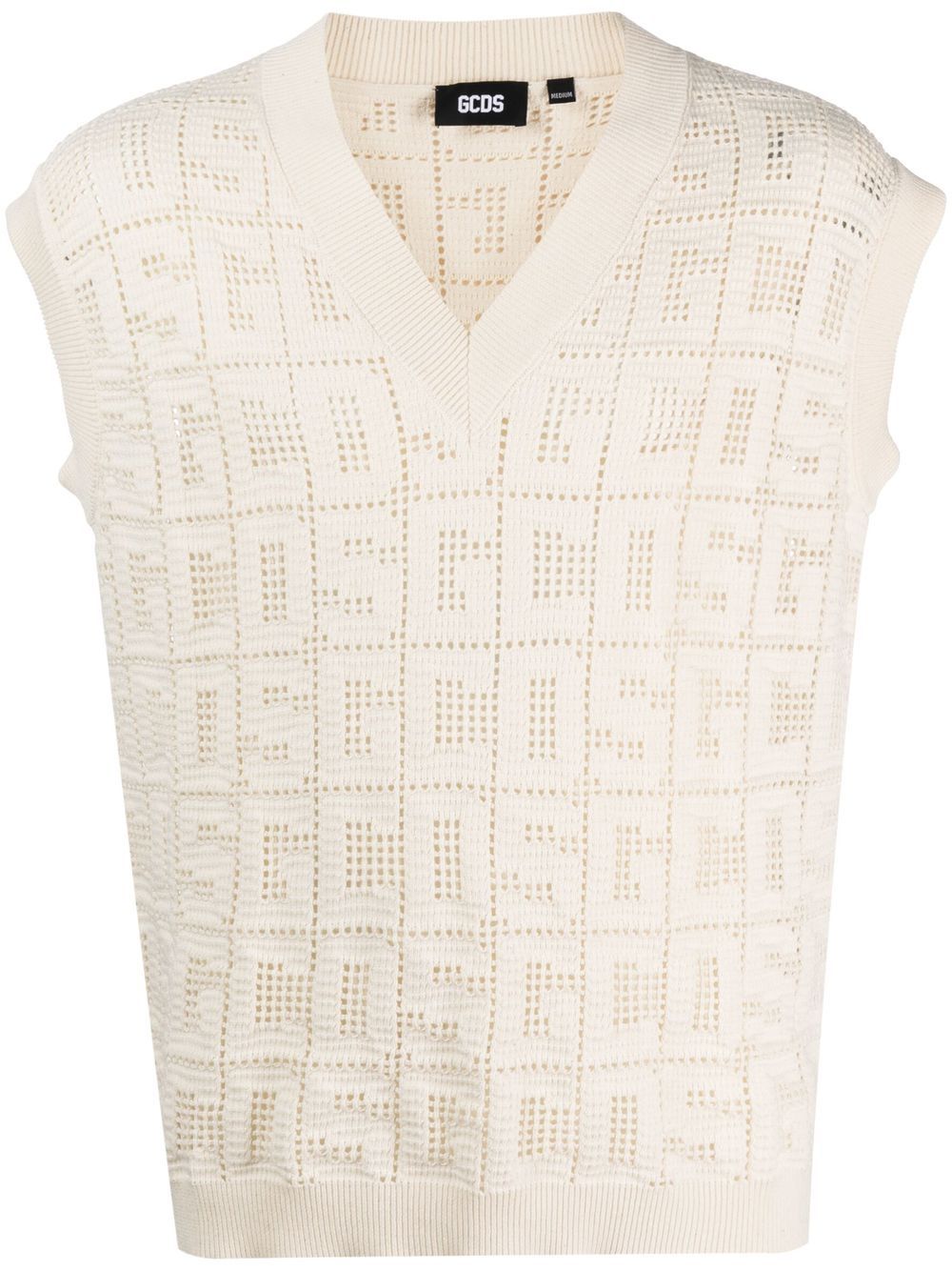 Monogram macramé gilet - Neutrals