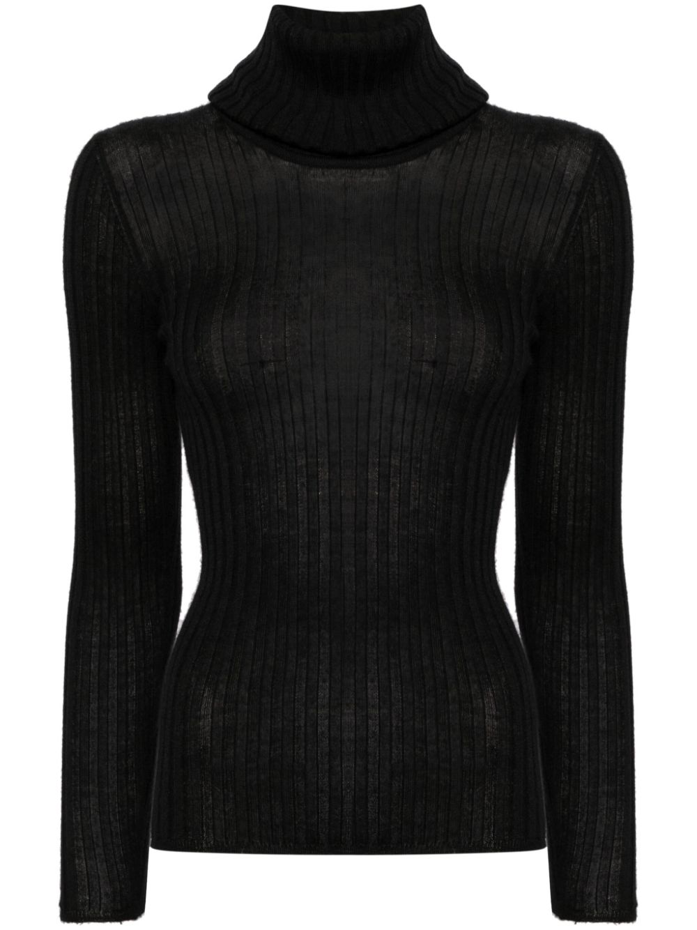1997 ribbed cashmere-silk jumper - Black