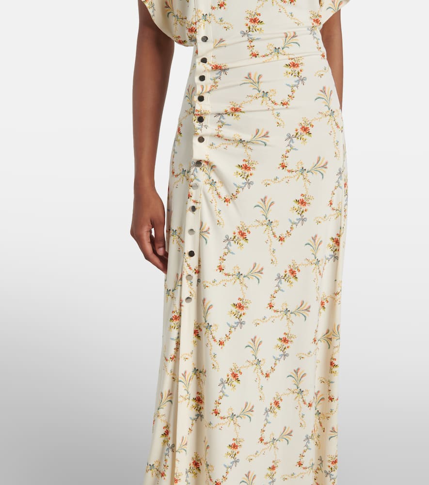 Floral gathered midi dress