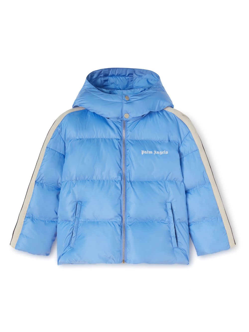 Logo-print padded jacket - Blue