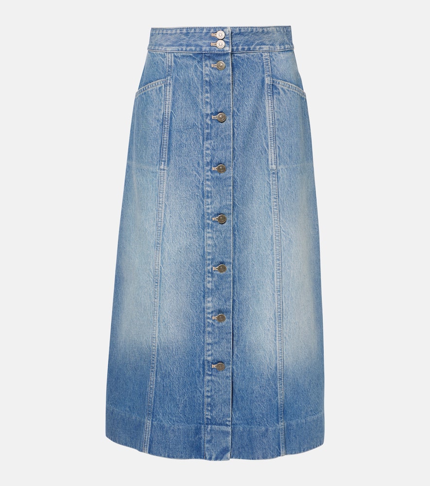 Denim midi skirt