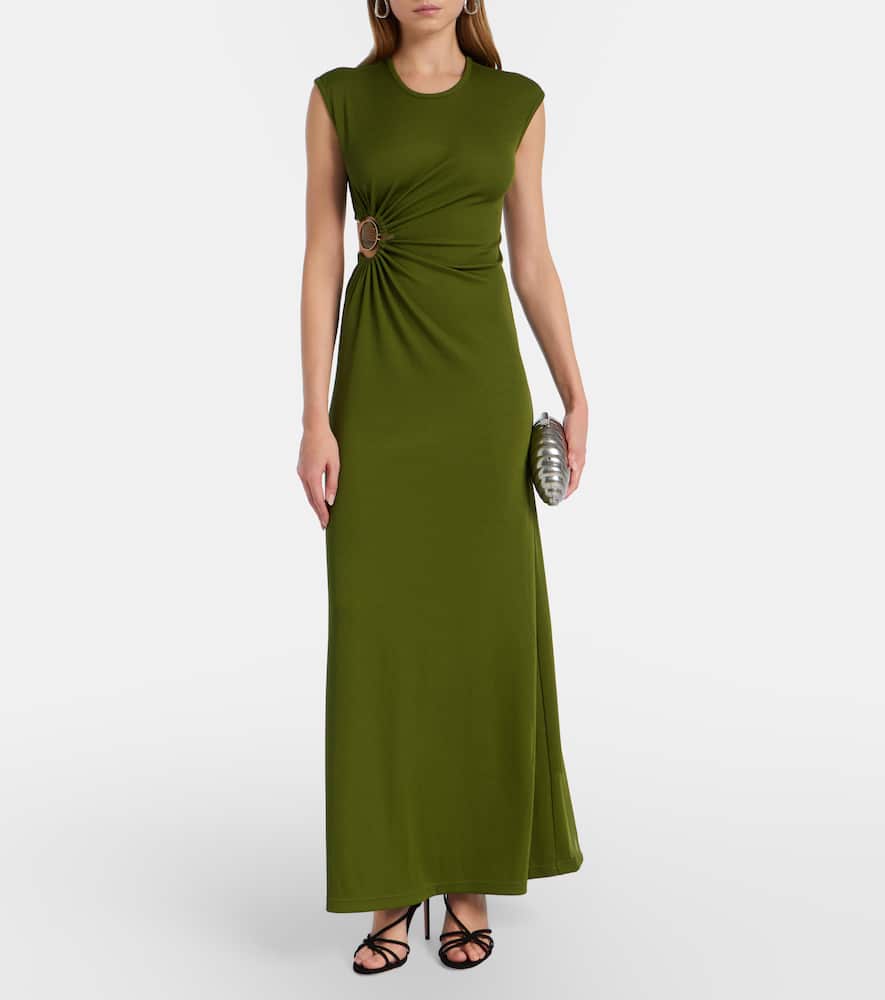 Mineral Stone embellished jersey maxi dress