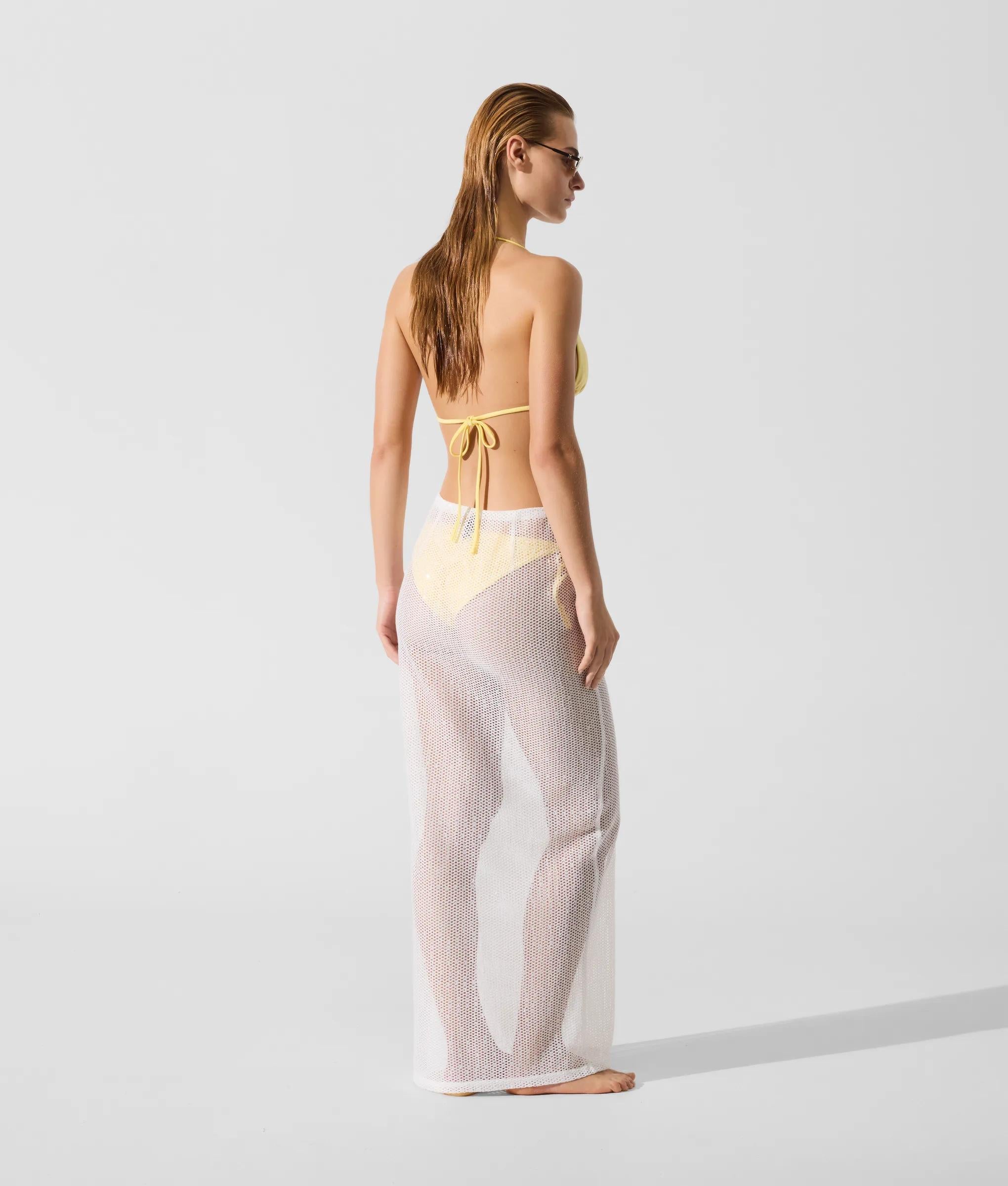 Karl Lagerfeld - Jupe De Plage En Crochet Signature, Femme, Crème Cannoli