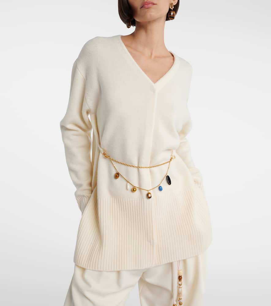 Belted wool cardigan