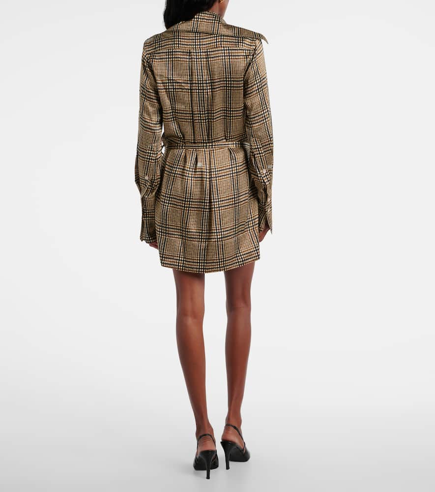 Prince of Wales check silk shirt dress
