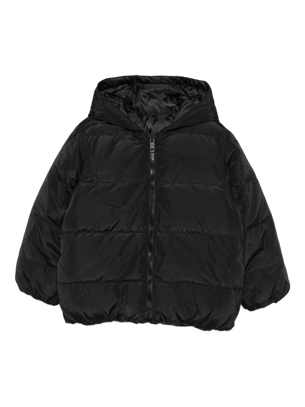 Quilted Hooded Jacket with Front Zip for Boys