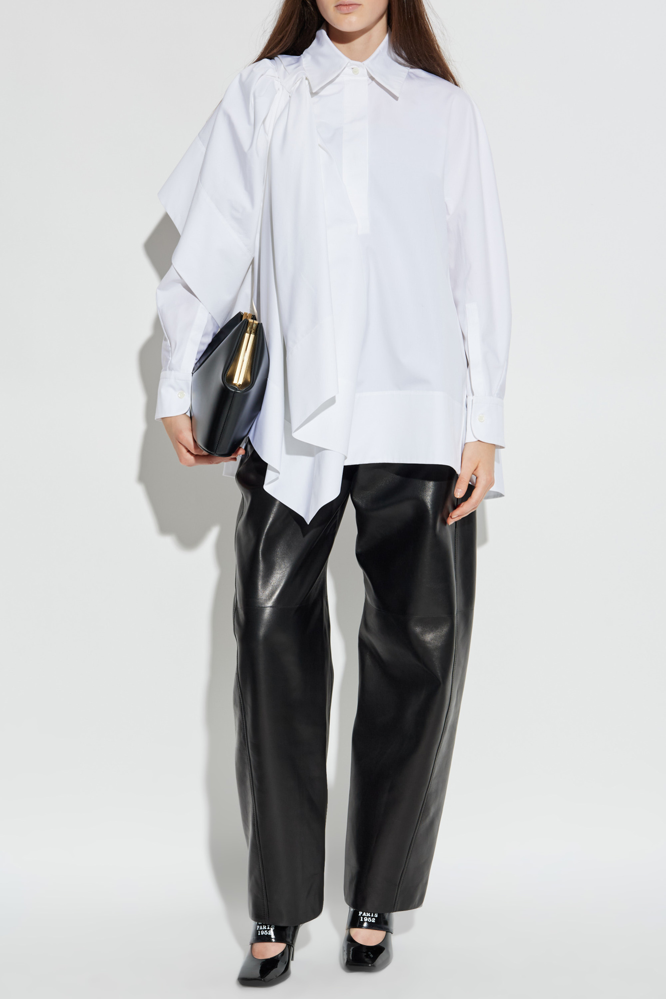 Shirt With A Bow On The Shoulder, Women's, White