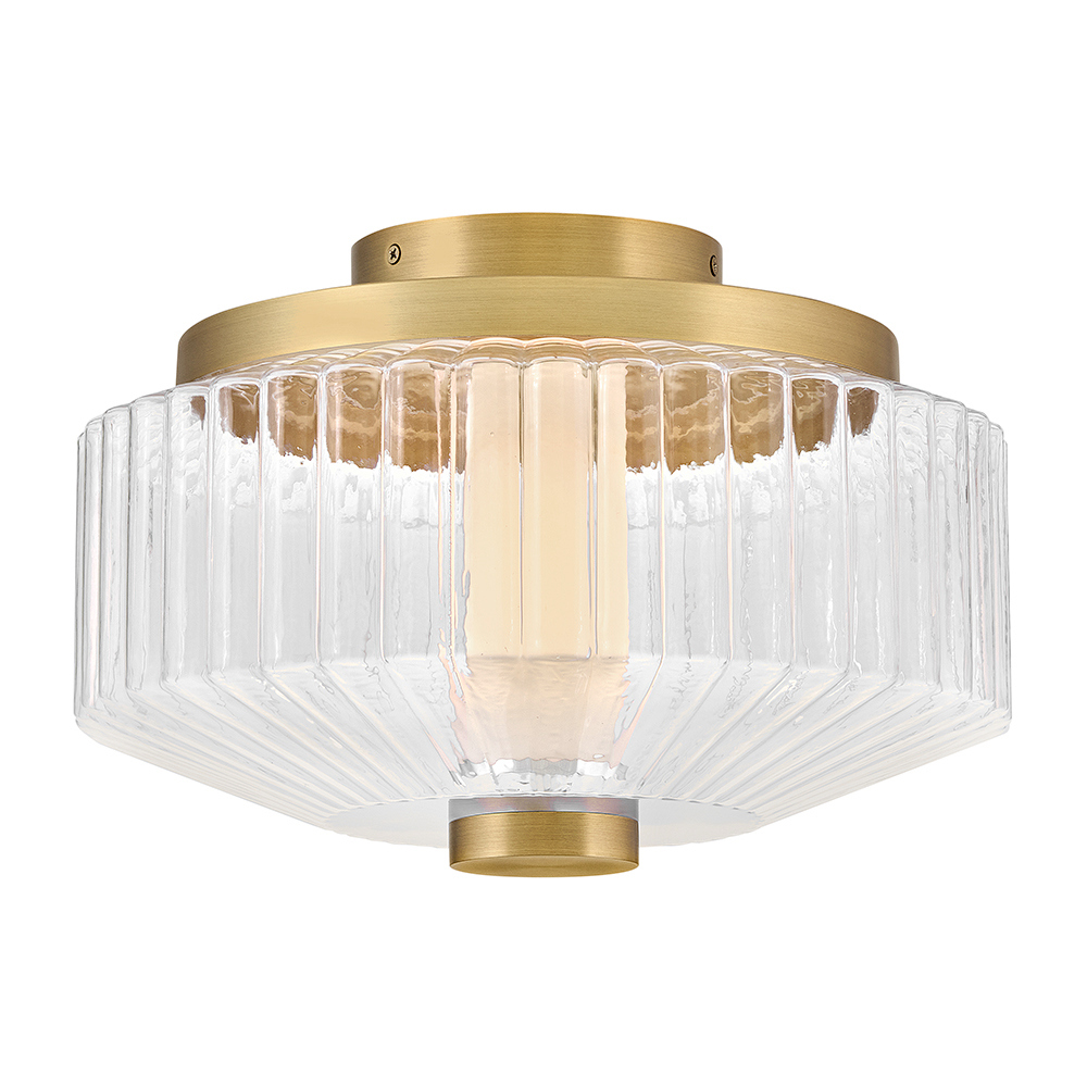 Lacquered Brass LED Flush Mount from the Reign Collection