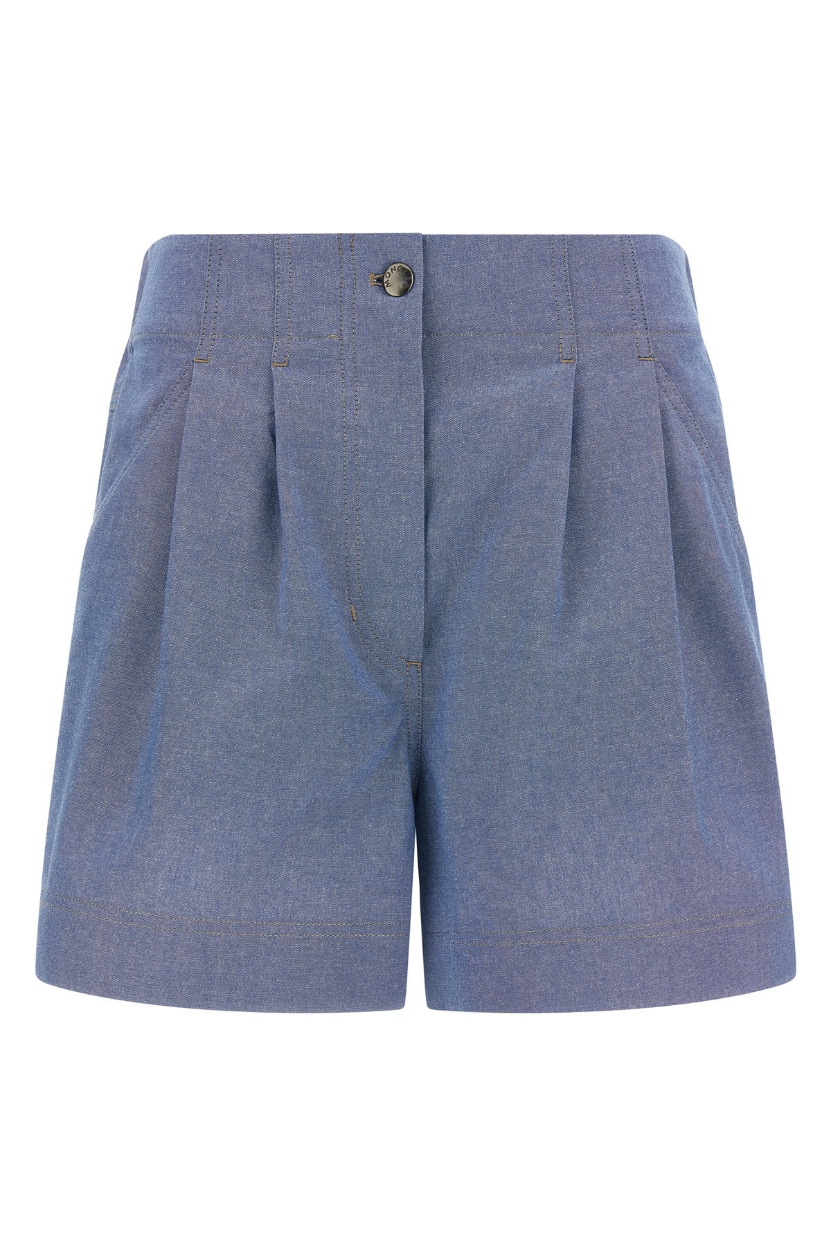 Chambray Cotton Shorts