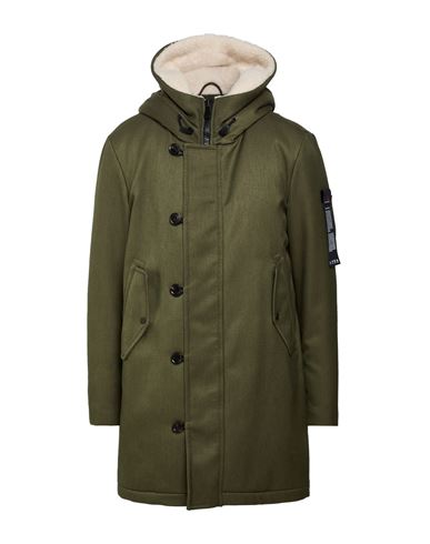 Man Puffer Dark green Size L Wool, Polyamide