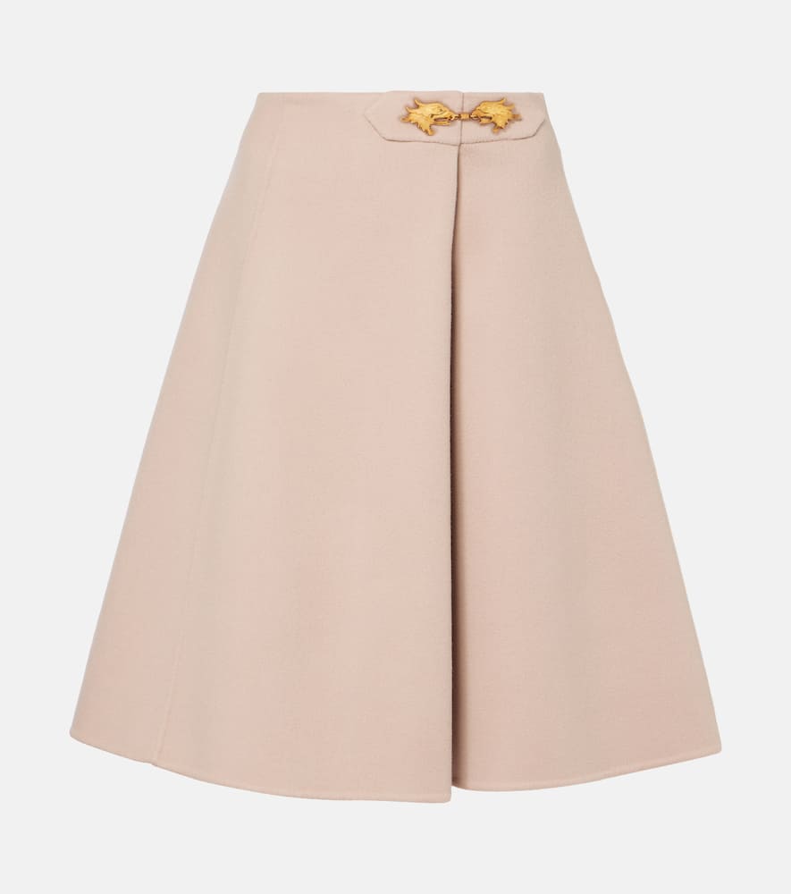 Wool and cashmere midi skirt