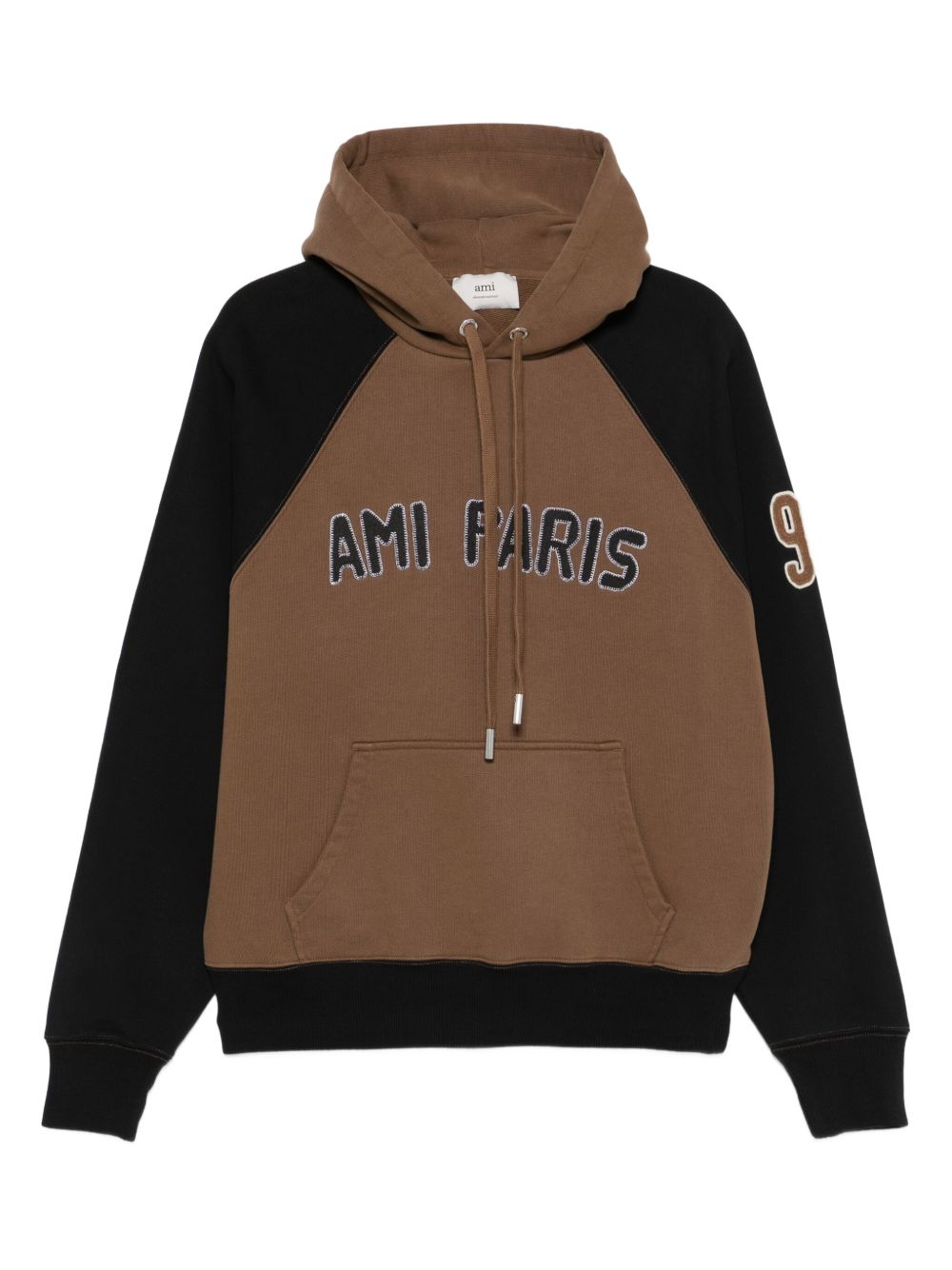 Colorblock Cotton Hoodie — Caramel