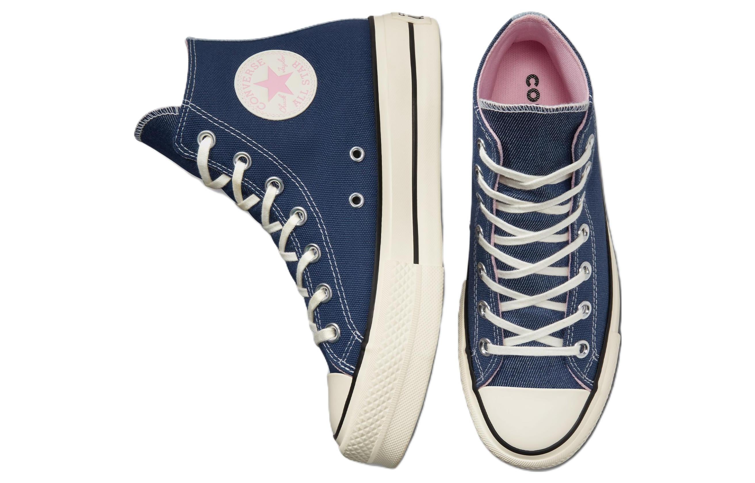 (WMNS) Chuck Taylor All Star Lift Denim Fashion High Top 'Navy'