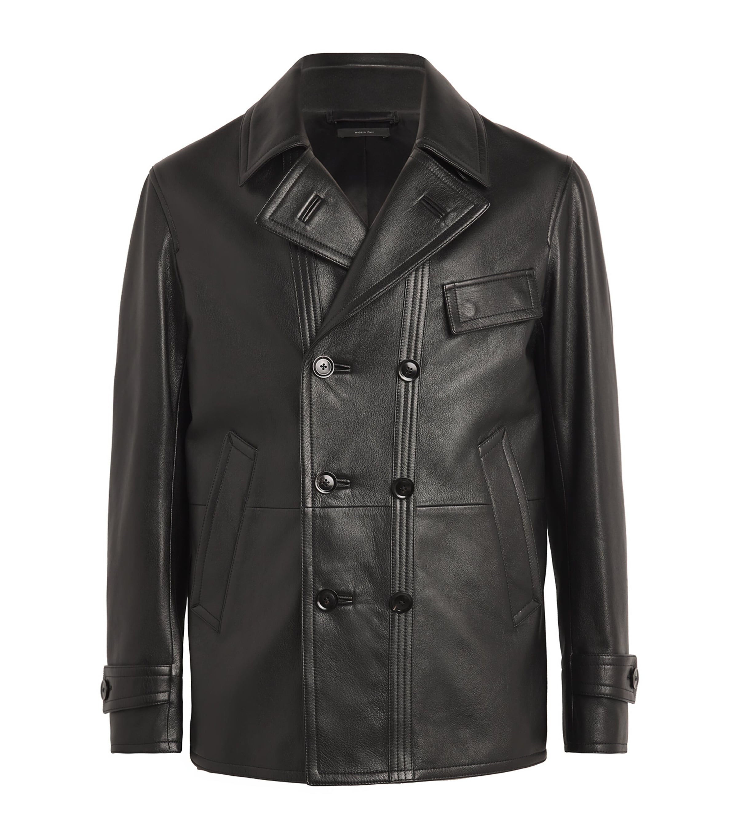 Leather Pea Coat
