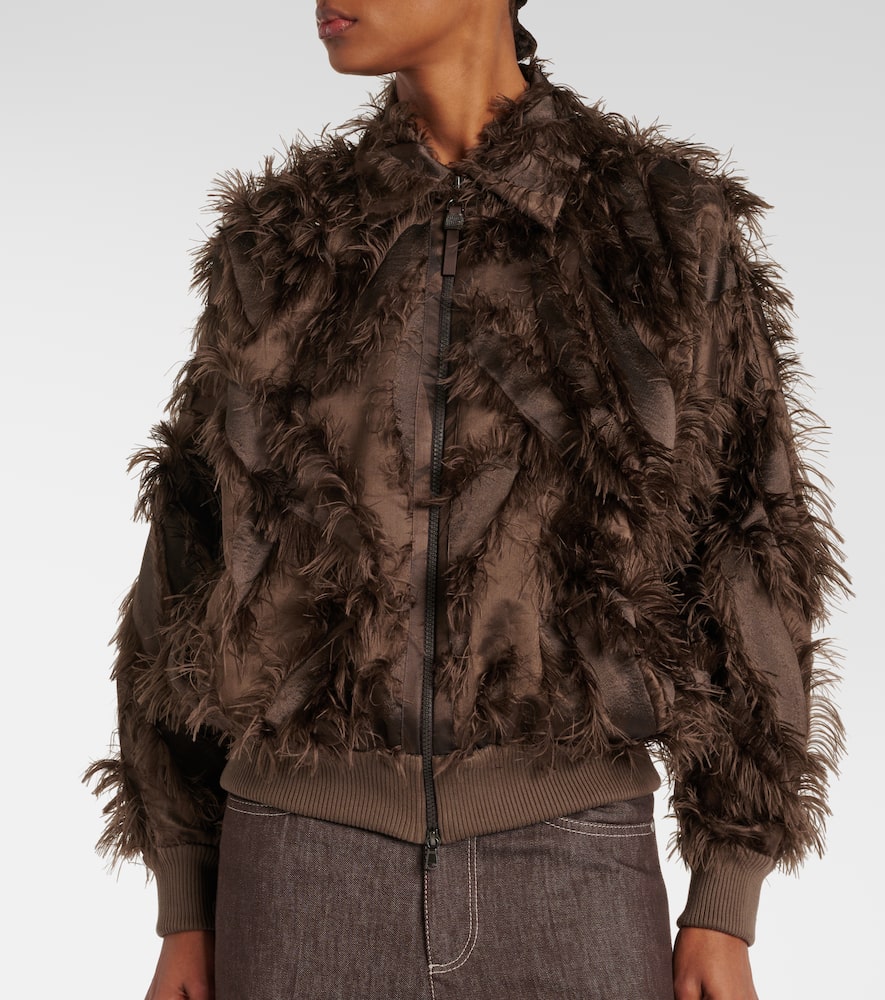 Feather-trimmed jacket