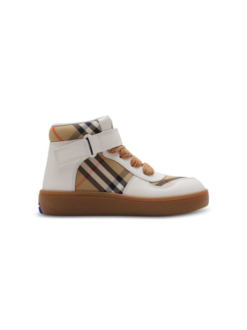 Burberry Kids 키즈 checkered high-top sneakers - White 8099971