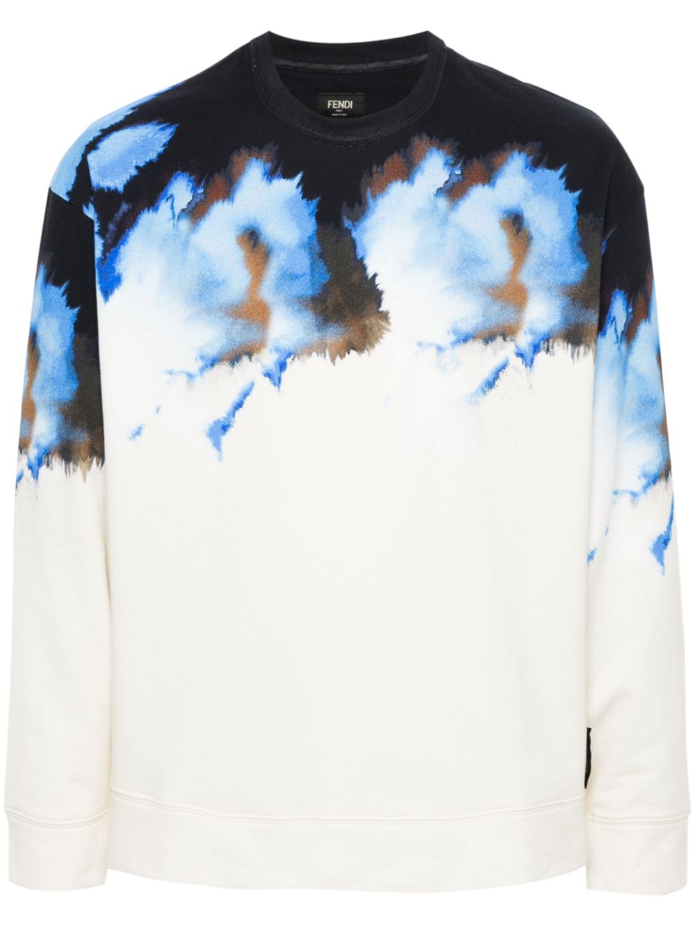 Logo-patch cotton sweatshirt - Neutrals