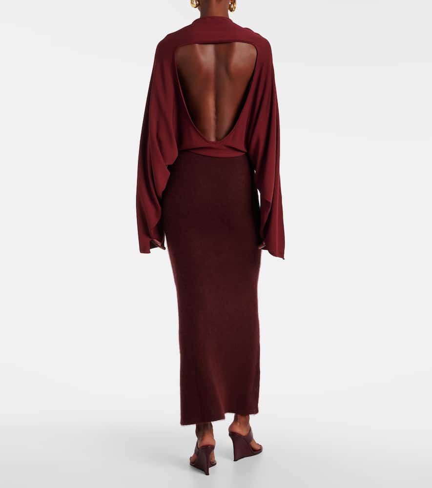 Pine caped maxi dress