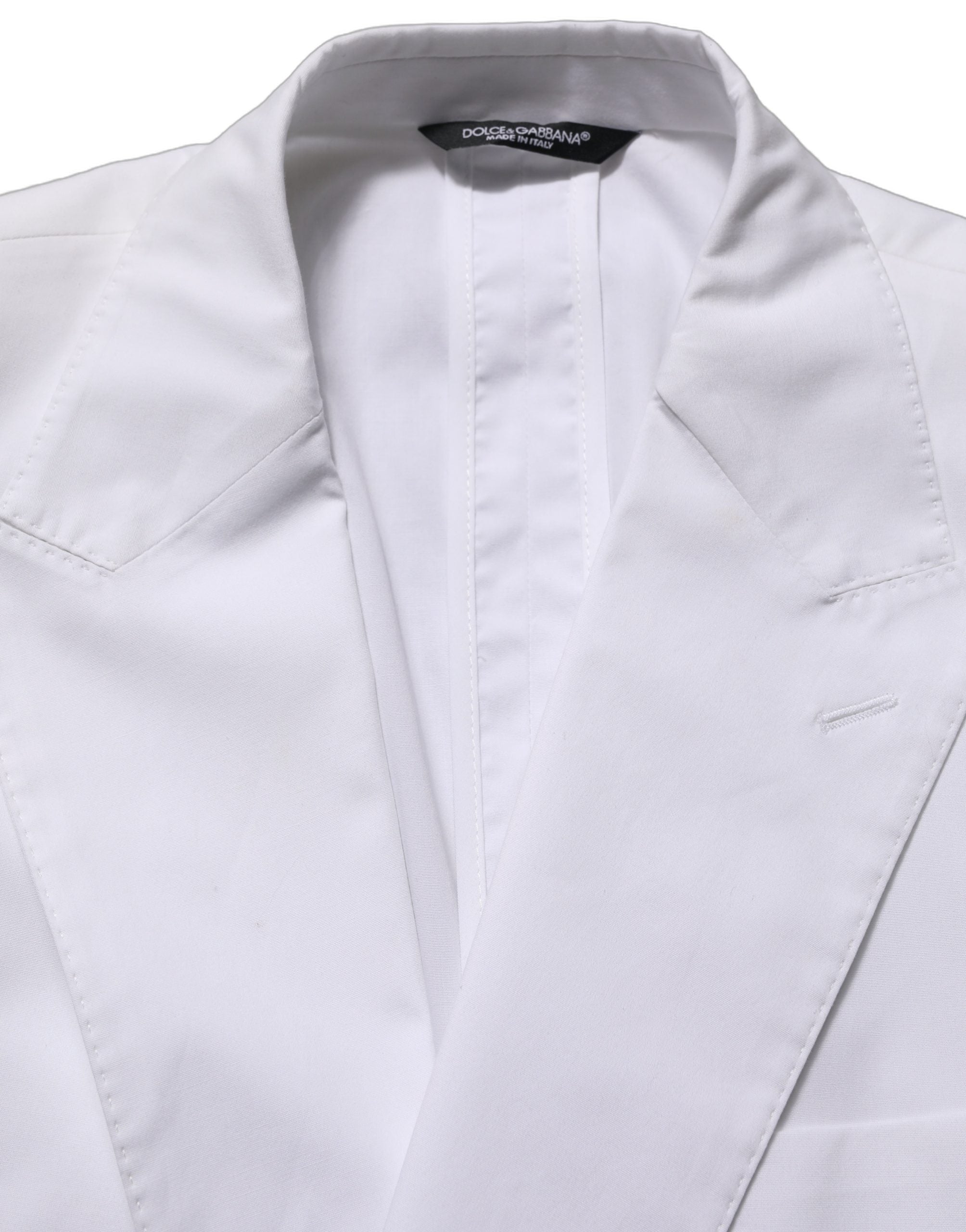 Cotton Blend Blazer — White