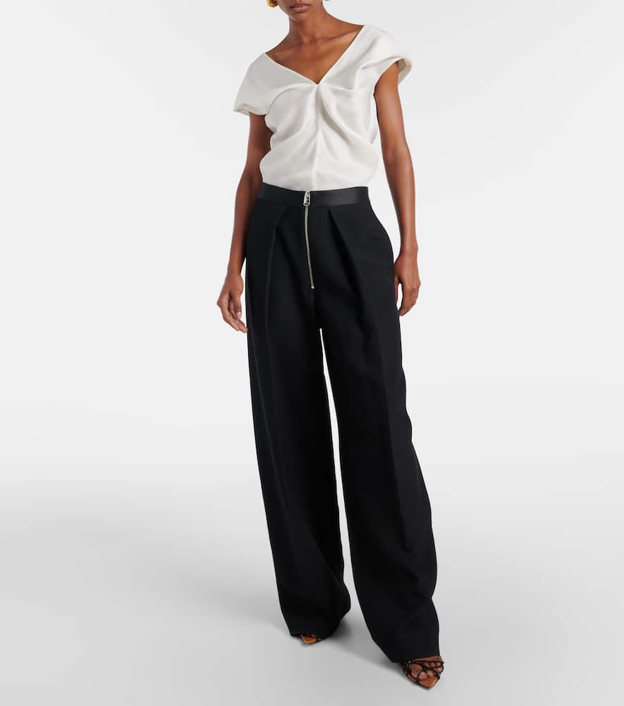Marine wide-leg pants
