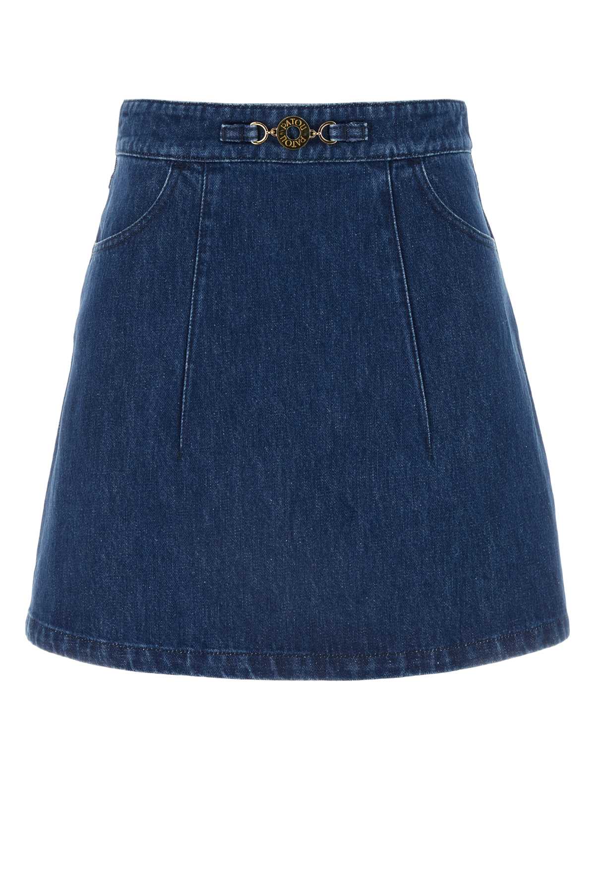 Organic-denim A-line miniskirt - Blue