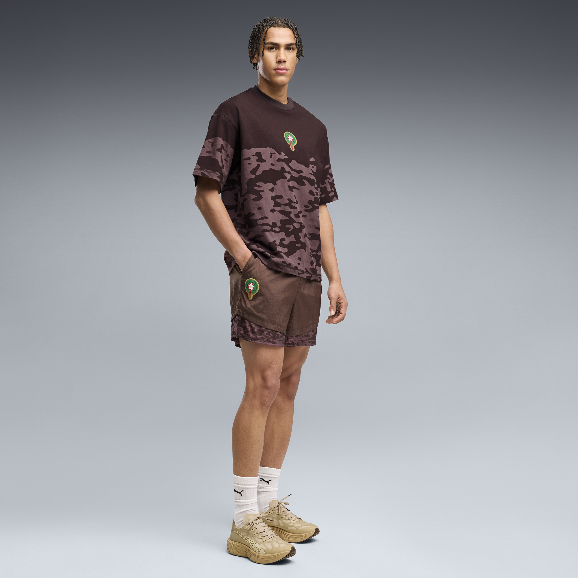 PUMA x MOROCCO x SALEHE BEMBURY Men's KING Shorts in Brown